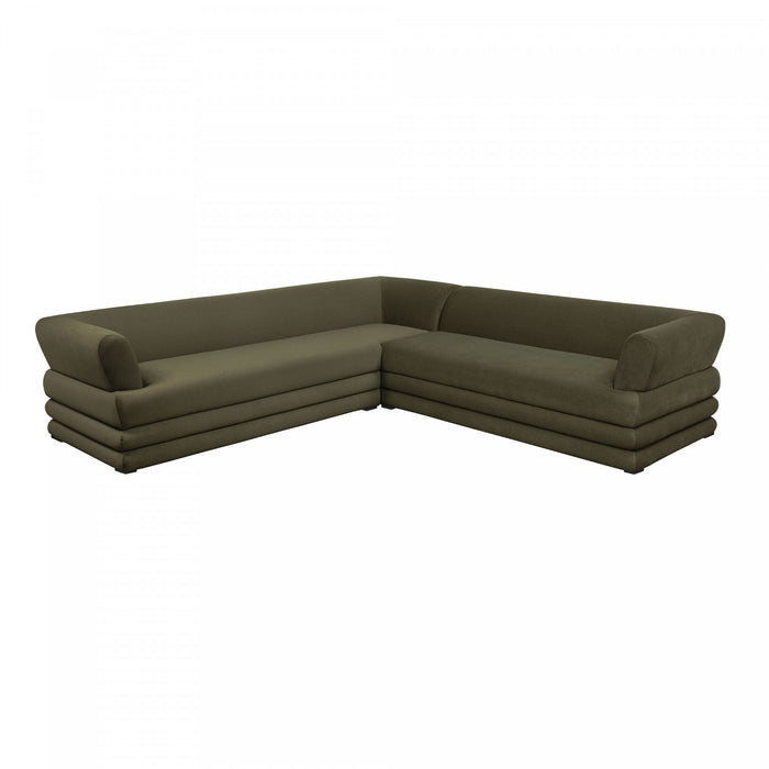Canape d’angle moderne contemporain royal 2 pieces vert
