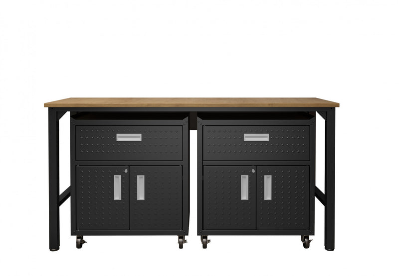 Ensemble de garage moderne Fortress 3 pieces en gris charbon
