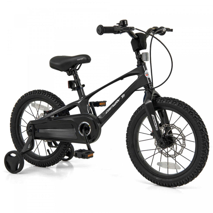 Velo Costway 16\" Pour Enfants Avec Guidon Reglable Et Freins A Double Disque Noir