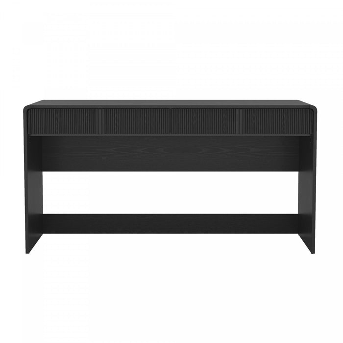 Bureau d'ecriture contemporain Novara 60\" en noir (2 tiroirs)