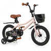 Costway 14\" Velo Pour Enfants Avec Roues D'entrainement Guidon Reglable Et Frein A Main De Siege Rose