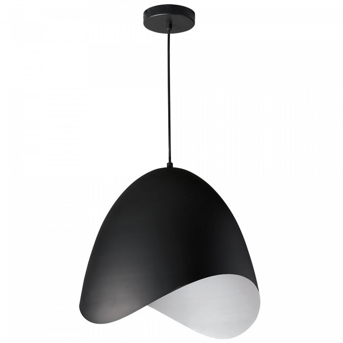Grand luminaire suspendu Myra de Dainolite avec fini noir et 1 ampoule
