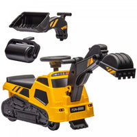Aosom Voiture De Construction Pour Enfants 3 En 1, Rouleau Compresseur, Pelle, Bulldozer, Constructi