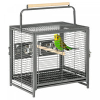 Pawhut Cage De Transport Pour Oiseaux Pour Perroquets Conures Perruches Calopsittes Grises D'afrique