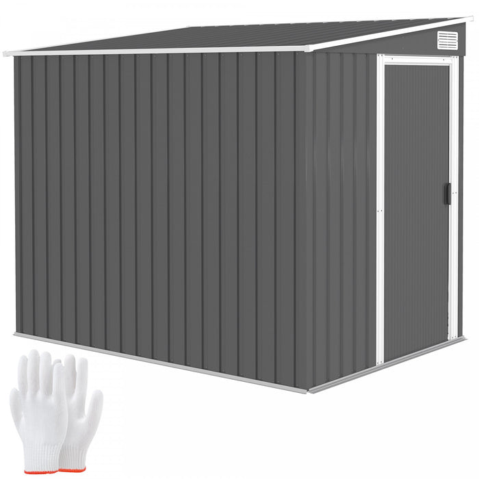 Outsunny Abri De Rangement Exterieur 5 X 7 Pieds Avec Fondation, Gris Fonce
