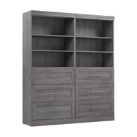 Organisateur de garde-robe Pur de Bestar de 72 po (L) avec tiroirs - gris écorce
