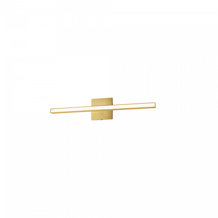 Lumière de coiffeuse Arandel de Dainolite en acrylique blanc qui diffuse la lumière, avec fini laiton vieilli et ampoule à DEL de 18 W