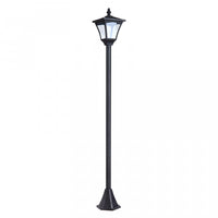 Luminaire Exterieur Solaire Lampadaire Lanterne Classique LED 10 Lm Dim. 15l X 15l X 120h Cm Noir