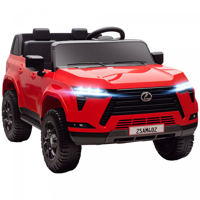 Qaba Voiture Electrique Lexus Gx550 Sous Licence, 12v Avec 2 Places, Rouge
