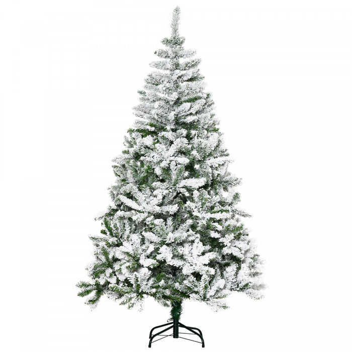 Homcom Sapin De Noel Artificiel Floque Avec Branches Realistes