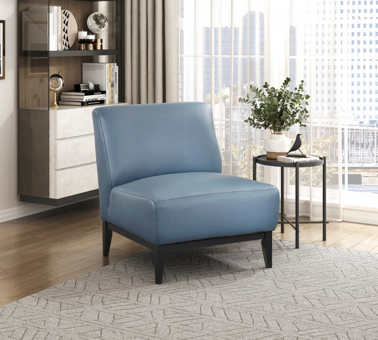 Fauteuil D'appoint Murdock En Cuir Bleu