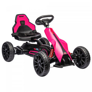 Aosom Kart Electrique, Voiture De Course Exterieure 12 V Pour Enfants, Avec Marche Avant Et Arriere, Vitesse Reglable, Ages De 3 A 8 Ans, Rose