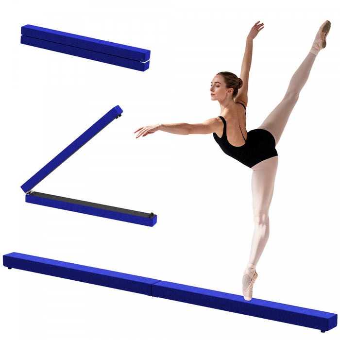 Soozier Poutre d'Equilibre Pliable 7FT avec Surface en Daim, Bleu