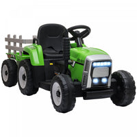 Aosom Tracteur Pour Enfants 12 V Avec Remorque, Tracteur Electrique Alimente Par Batterie Avec Telec