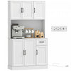 HOMCOM Armoire de cuisine 71\" avec station de charge, blanc