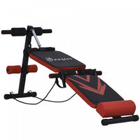 Soozier Banc De Musculation Pliable Appareil A Abdo Hauteur Reglable 2 Bandes De Resistances + Resso