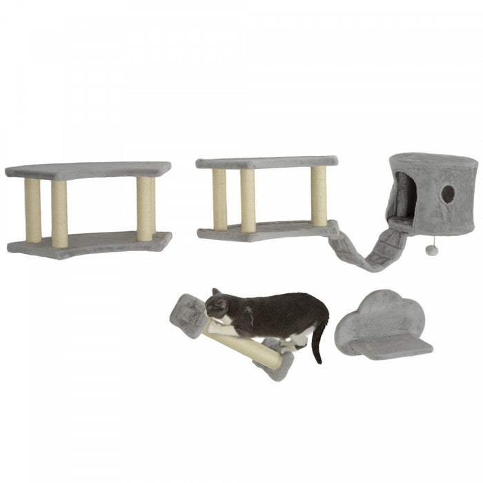 Etageres Murales Pour Chat 4 Pieces Avec Griffoir, Echelle