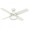 Ventilateur de plafond Dempsey à profil bas avec luminaire - Blanc