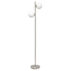 Liam Modern 2 Light Floor Lamp, Brushed Nickel, 66"H | Liam Lampadaire moderne a 2 lumieres, Nickel brosse, 66 po H