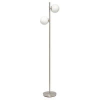  Liam Lampadaire moderne a 2 lumieres, Nickel brosse, 66 po H