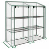 Outsunny Mini Serre Avec 3 Etages 6 Etageres Serre Portable, Transparent