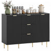HOMCOM Buffet avec 3 tiroirs et etageres reglables, Noir
