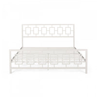 Henry Cadre De Lit En Metal Avec Tete De Lit Vintage, Taille King, Blanc