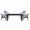 Ensemble de salle a manger moderne industriel chic Carrington et Rockaway 5 pieces en gris clair et noir