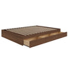 3-Drawer Storage Bed Frame, King|Walnut King Bed | Lit King tiroirs, Noyer