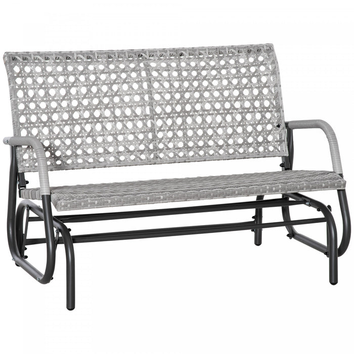 Banc De Balancement Exterieur En Osier Pour 2 Personnes Outsunny, Gris Mixte
