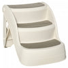 Pawhut Escalier Portable Pliable Pour Petits Chiens Et Chats 3 Marches Avec Marches Antiderapantes Pour Lits Hauts Et Sofas, Creme