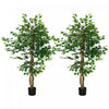 HOMCOM Lot de 2 arbres artificiels Ficus de 5pi pour decoration