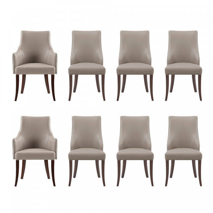 Ensemble de 8 chaises de salle a manger Connie Modern en taupe