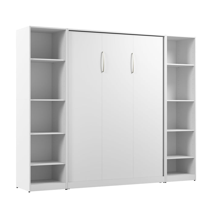 Lit double escamotable Claremont de Bestar à 10 tablettes - blanc