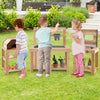 Costway 3 Pieces En Plein Air En Bois Cuisine Jeu Enfants Boue Cuisine Barbecue Grill & Four A Pizza