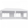 Outsunny Tente De Tonnelle De Fete 10' X 20', Tente De Mariage Pliante Portable, Abri D'evenement De Jardin, Parasol Exterieur Avec 4 Parois Laterales Amovibles, Blanc