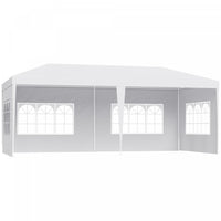 Outsunny Tente De Tonnelle De Fete 10' X 20', Tente De Mariage Pliante Portable, Abri D'evenement De