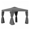 Outsunny Tonnelle De Patio 10' X 10' Avec Parois Laterales, Gris Fonce