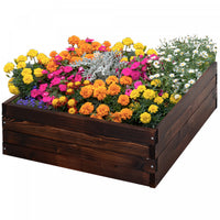 Outsunny Carre Potager De Jardin Jardiniere Parterre De Fleurs Legumes Fruits Bois De Sapin Carbonis