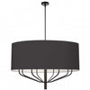 Lustre Eleanor de Dainolite avec abat-jour noir et blanc, fini noir mat et 8 ampoules