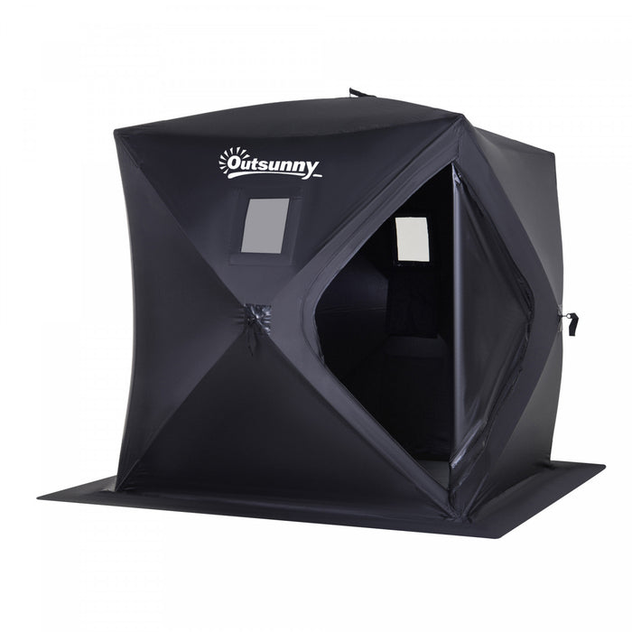 Outsunny Abri De Peche Sur Glace Pour 2 Personnes, Tente De Glace Portable