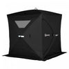 Outsunny Tente De Peche Sur Glace 2-4 Personnes Abri De Glace Pop-up Portable Avec Fenetres Enroulables Double Porte Zippee Sac De Transport Inclus Tissu Oxford Noir