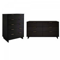  Ensemble de commode moderne Granville 2 pieces en noir