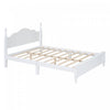Jessie Lit plateforme style retro avec support a lattes en bois, Taille Queen, Blanc