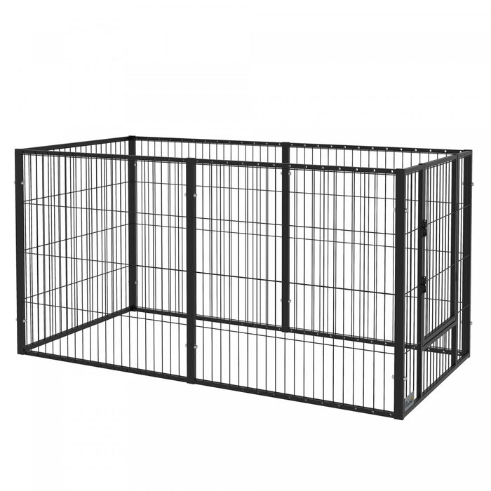 Pawhut Parc Pour Chien A 6 Panneaux De 32.5\" - 59\" X 31\", Parc Robuste Avec Porte, Enclos D'exercice Reglable Pour Interieur Et Exterieur, Chiens De Petite Et Moyenne Taille