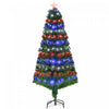 Homcom Arbre De Noel Artificiel A Fibre Optique Pre-illumine De 5 Pieds Avec 180 Lumieres Led Et Pointes De Branche