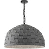 Luminaire suspendu Priscilla de Dainolite avec abat-jour en feutre gris, fini noir mat et 1 ampoule