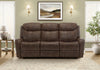 Sofa 3 Places Inclinable Electrique, 83\"L, Port Usb Inclus, Aspect Cuir Brun