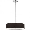 Luminaire suspendu Everly de Dainolite avec abat-jour noir, fini chromé poli et 4 ampoules