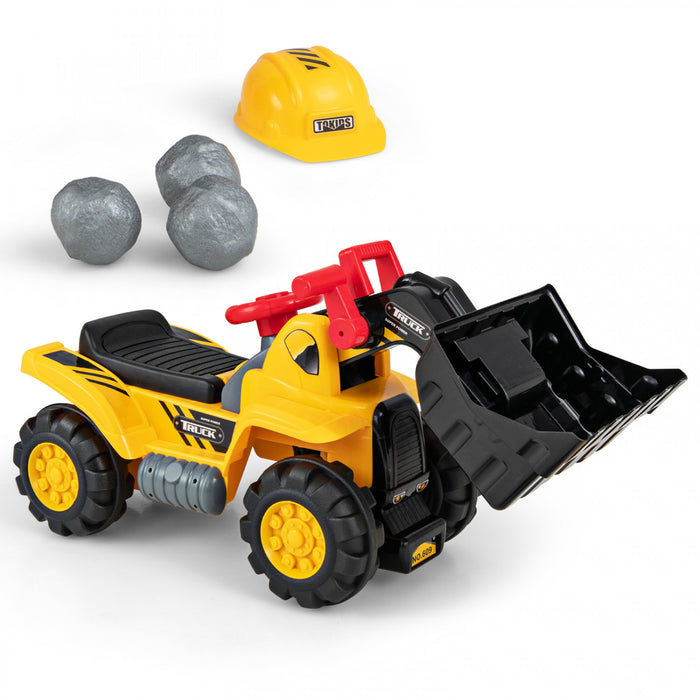 Costway Tracteur A Pedales A Monter Pour Enfant Vehicule Tracteur Excavatrice Trotteur Trotteur D'equilibre Vocal De Quatre Pneus Pour Enfant Jaune